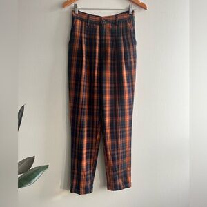 Women’s High-Waisted Plaid Trousers | Old Money Dark Academia Size XS-Small